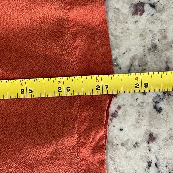 Vintage Linda Allard Ellen Tracy 100% Silk Size 12 Petite Blouse Orange Button - Picture 8 of 8